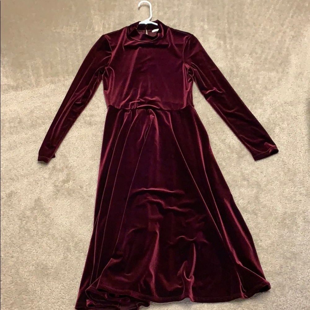 Maroon velvet dress